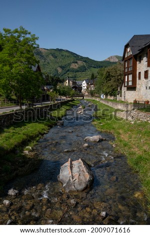 Sallent de Gallego village, Tena valley, Huesca, Aragon, Spain