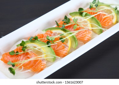 salmon avocado carpaccio - Shutterstock ID 1361623007