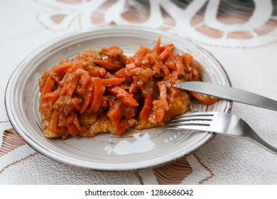 Salmon Baked With Vegetables With The Marinade