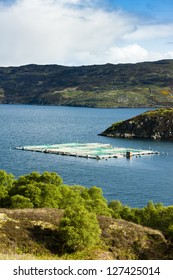 Salmon Farm, Loch A Chairn Bhain, Highlands, Scotland