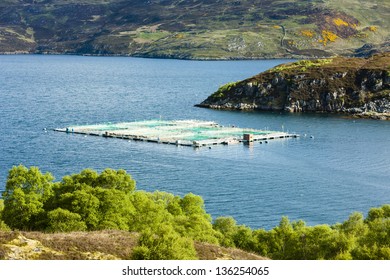 Salmon Farm, Loch A Chairn Bhain, Highlands, Scotland