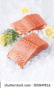 Salmon Fillet On Ice