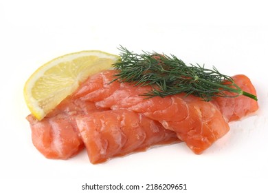 salmon fillet on white background - Shutterstock ID 2186209651