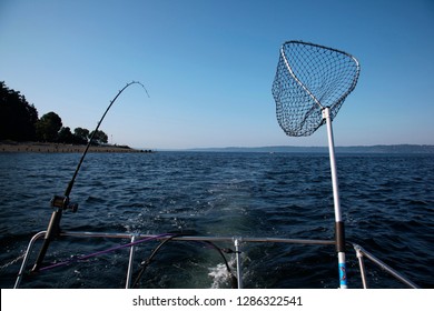Salmon Fishing In Puget Sound, Seattle, Washington State, USA.