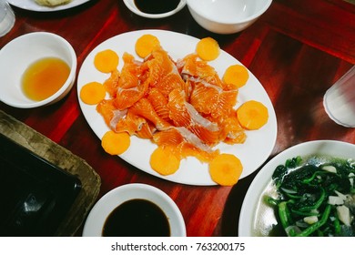 Salmon Hot Pot, A Delicious Food In Sapa, Lao Cai. This Hot Pot Is The Speciality Of Sa Pa, Sapa Food, Vietnamese Food.