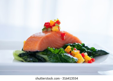 Salmon Steak With Mango Salsa