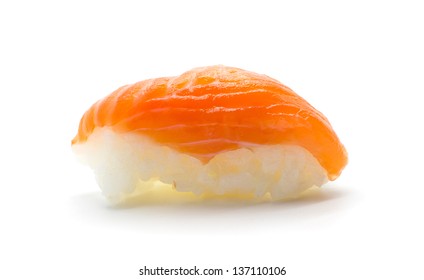 Salmon Sushi Isolated On White Background