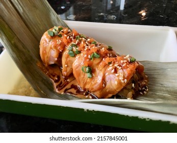 Salmon Sushi Roll  Drizzle With The Shop's Special Recipe Sauce  Get A New Taste