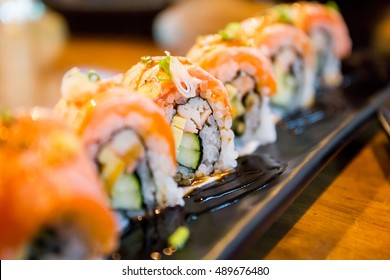 Salmon Sushi Roll - Japanese Food Style