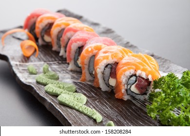 salmon sushi rolls - Powered by Shutterstock