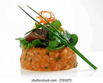 Salmon Tartar With Salad And Chives