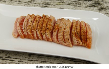 Salmon Tataki On A Plate