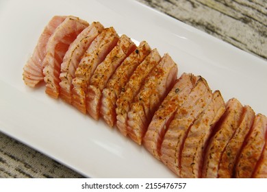 Salmon Tataki On A Plate