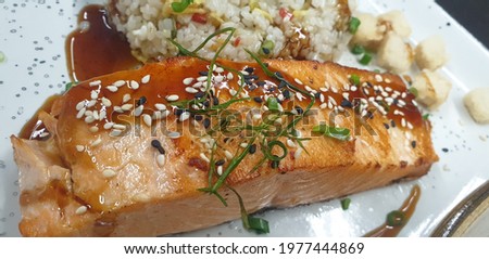 salmon teppanayaki!rich with flovours and colours 