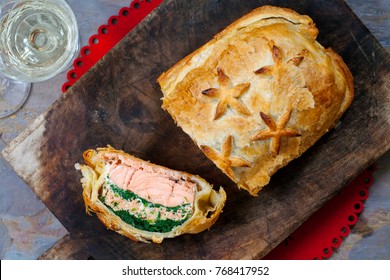 Salmon Wellington In Puff Pastry