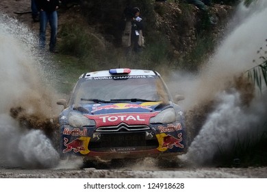 SALOU, SPAIN - NOV 9 : Nine Times World Champion Sebastien Loeb And His Codriver Daniel Elena In A CitroÃ?Â«n DS3 WRC Races In Rally Of Spain, On Nov 9, 2012 In Salou, Spain