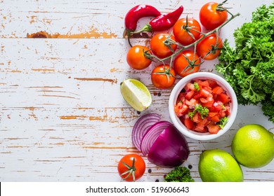 Salsa Sauce And Ingredients