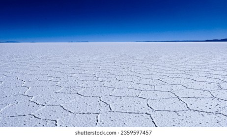 Salt flats (Salar de Uyuni). The biggest salt desert in the world.