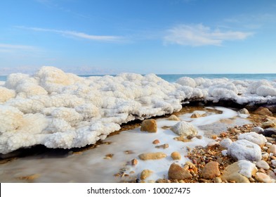 Salt Formations In The Dead Sea Of Israel.