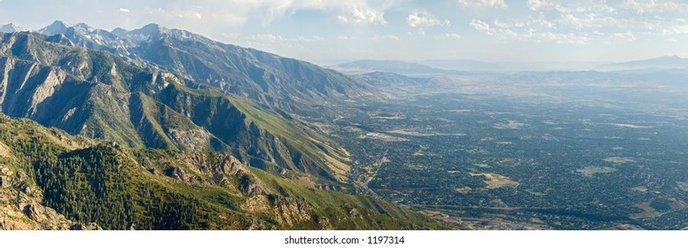 Salt Lake City Aerial View From Mount Olympus