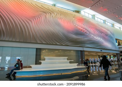 Salt Lake City, DEC 4 2021 - Interior View Of The Salt Lake City International Airport