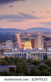 Salt Lake City Skyline Utah At Night