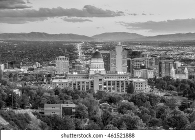 Salt Lake City Skyline Utah At Night