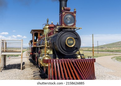 SALT LAKE CITY, UNITED STATES - Jan 06, 2022: An Old Train On The Railroad In The Golden Spike National Historical Park, Utah