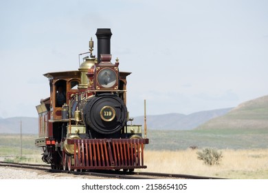 SALT LAKE CITY, UNITED STATES - Jan 06, 2022: An Old Train On The Railroad In The Golden Spike National Historical Park, Utah