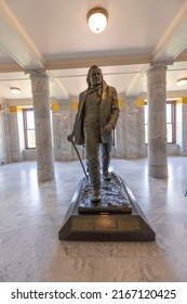 Salt Lake City, USA - May 28, 2022: Brigham Young Governor Statue In The Utah State Capitol.