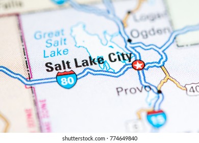 Salt Lake City. USA On A Map.