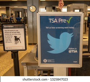 Salt Lake City, UT / USA -02/27/2019: TSA Checkpoint At The Airport