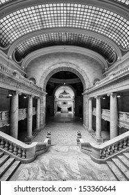 SALT LAKE CITY, UTAH - AUGUST 15: Grand Marble Staircases Inside The Utah State Capitol Building On Capitol Hill On August 15, 2013 In Salt Lake City