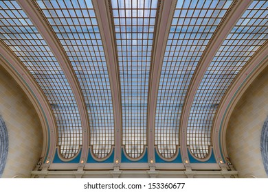 SALT LAKE CITY, UTAH - AUGUST 15: Glass Window Ceiling Arched Inside Of The Utah State Capitol Building On Capitol Hill On August 15, 2013 In Salt Lake City