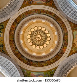 SALT LAKE CITY, UTAH - AUGUST 15: Inner Dome Of The Rotunda From Inside The Utah State Capitol Building On Capitol Hill On August 15, 2013 In Salt Lake City