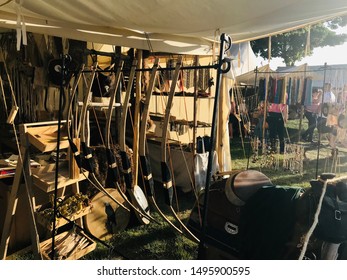 Salt Lake City, Utah, USA - July 24, 2019: The Pioneer Days Exhibit At The Utah State Fair Park During Cowboy Games And Rodeo