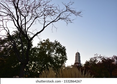 Salt Lake City, Utah / U.S.A. - October 12th 2019: Church Of Jesus Christ Of Latter Day Saints Conference Center Spire In The Evening From Temple Square Downtown