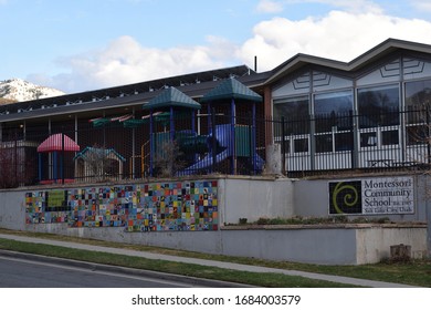 Salt Lake City, Utah, U.S.A. - March 23rd 2020: Montessori Community School Established In 1985 Is A Great Way Of Getting A Head Start On Learning As Soon As 18 Months Thru 6th Grade