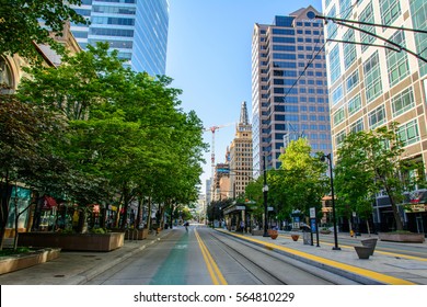 Salt Lake City, Utah, USA - June 26, 2015: Main Street In Salt Lake City