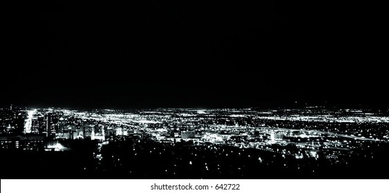 Salt Lake City Valley At Night
