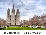 The Salt Lake Temple, a Mormon temple in Salt Lake City - Utah, United States