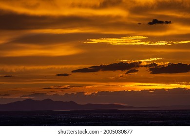 Salt Lake Valley And Oquirrh Mountains At Sunset, Utah