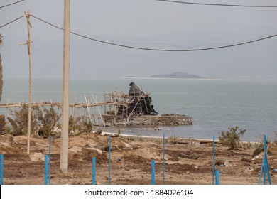 Salt Mining Africa Filtration Bridge Built On Salt Lake