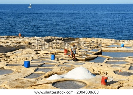  Salt Pans  on the island of Gozo, Malta