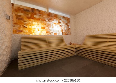 Salt Room Interior In Luxury Spa Center