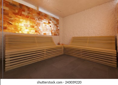 Salt Room Interior In Luxury Spa Center