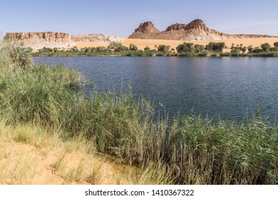 Salt Water Lake In Northern Chad, Africa 