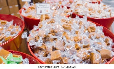 Salt Water Taffy In Small Candy Shop.