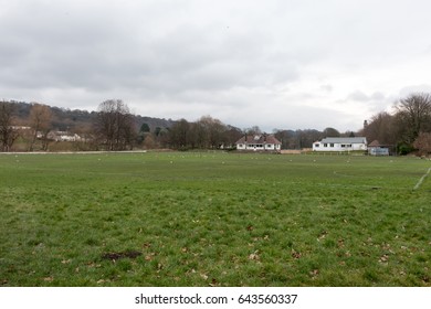 Saltaire, United Kingdom - February 21, 2017: Picturesque green fields in Saltaire, a Victorian model village located in Shipley, West Yorkshire, England. - Shutterstock ID 643560337