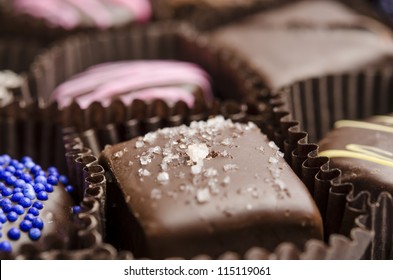 Salted Caramel Chocolate Truffle Close-Up